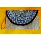 Borsa in rafia etnico blu