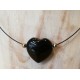 Collana rigida con ciondolo cuore in ossidiana